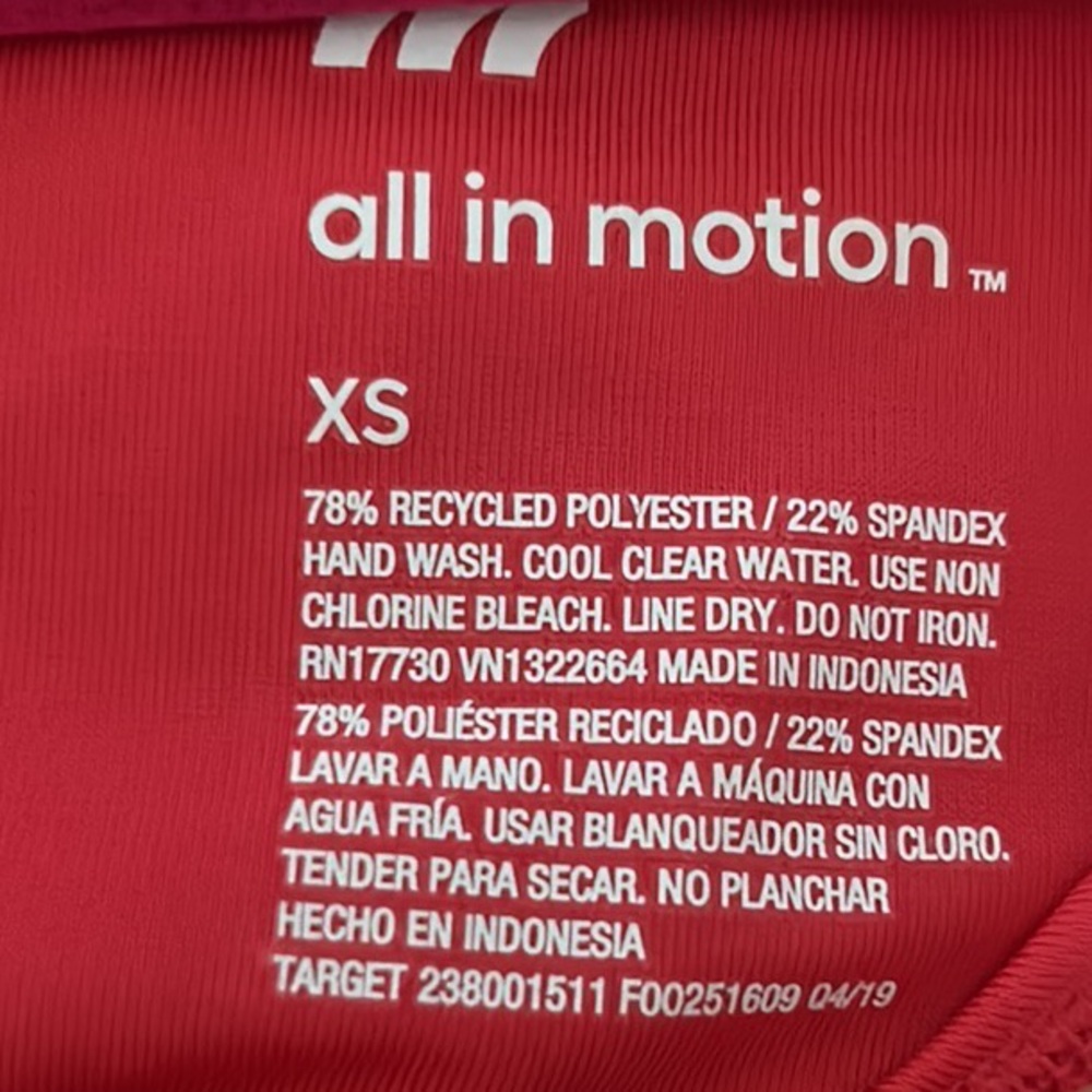 All in motion red long sleeve crew neck swim top - Picture 3 of 3